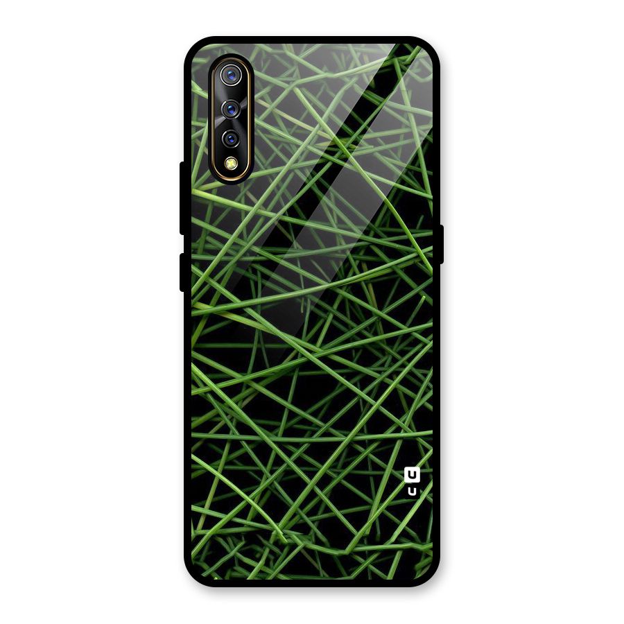 Green Lines Glass Back Case for Vivo S1