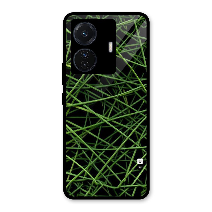Green Lines Glass Back Case for Vivo T1 Pro