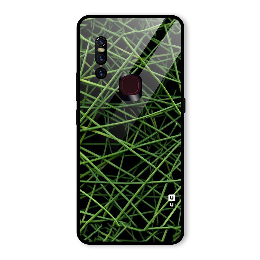 Green Lines Glass Back Case for Vivo V15