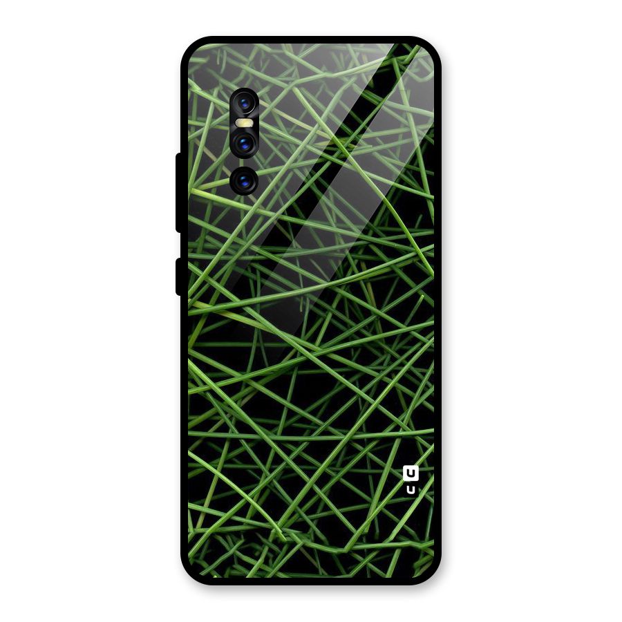 Green Lines Glass Back Case for Vivo V15 Pro