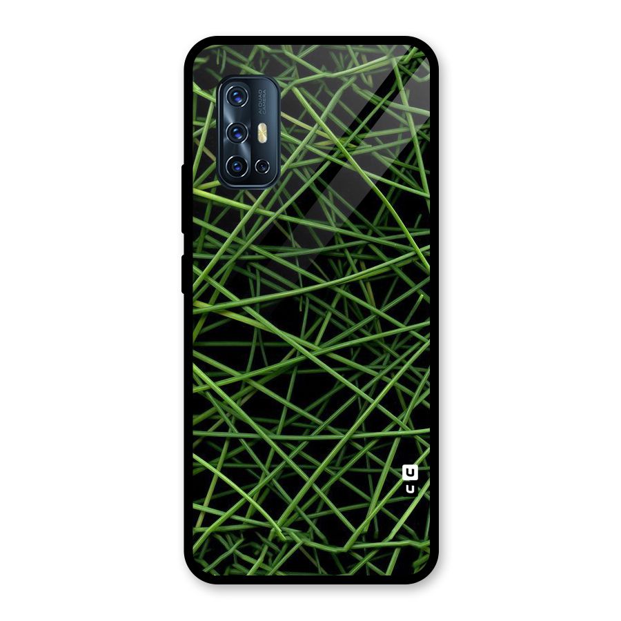 Green Lines Glass Back Case for Vivo V17