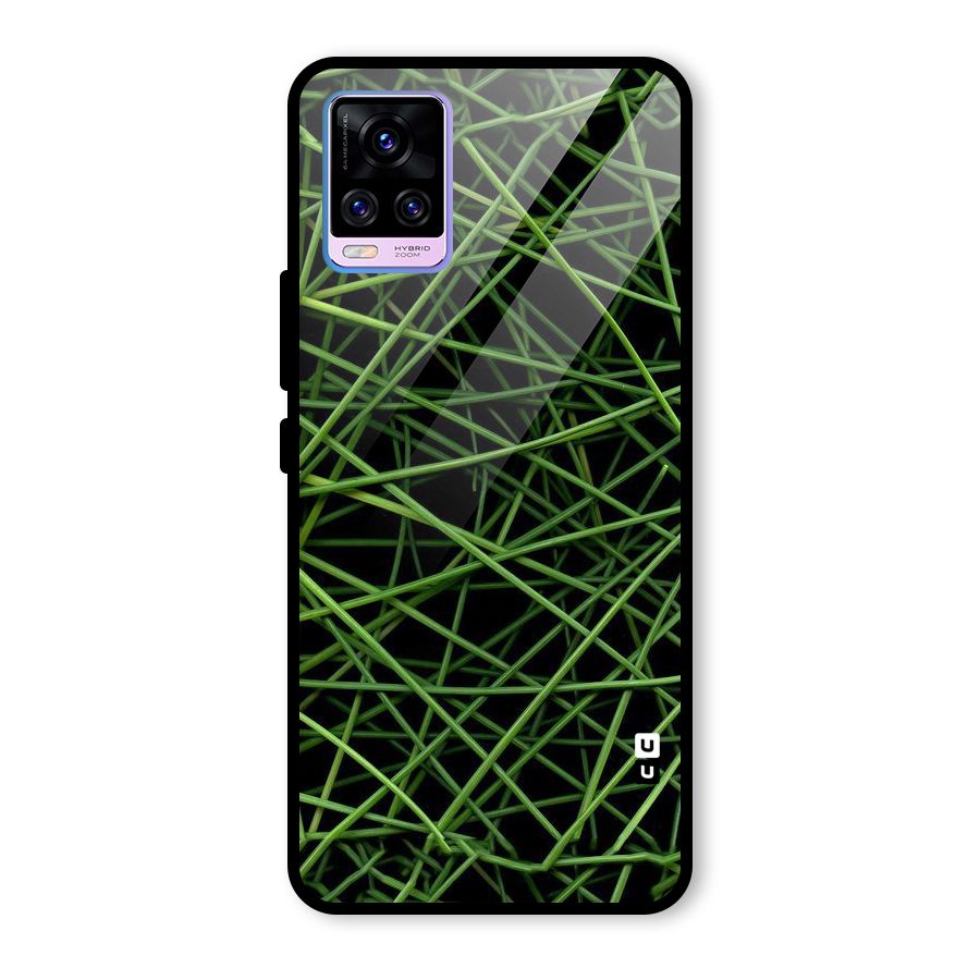Green Lines Glass Back Case for Vivo V20 Pro