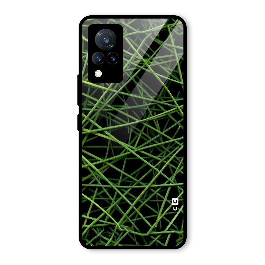 Green Lines Glass Back Case for Vivo V21 5G