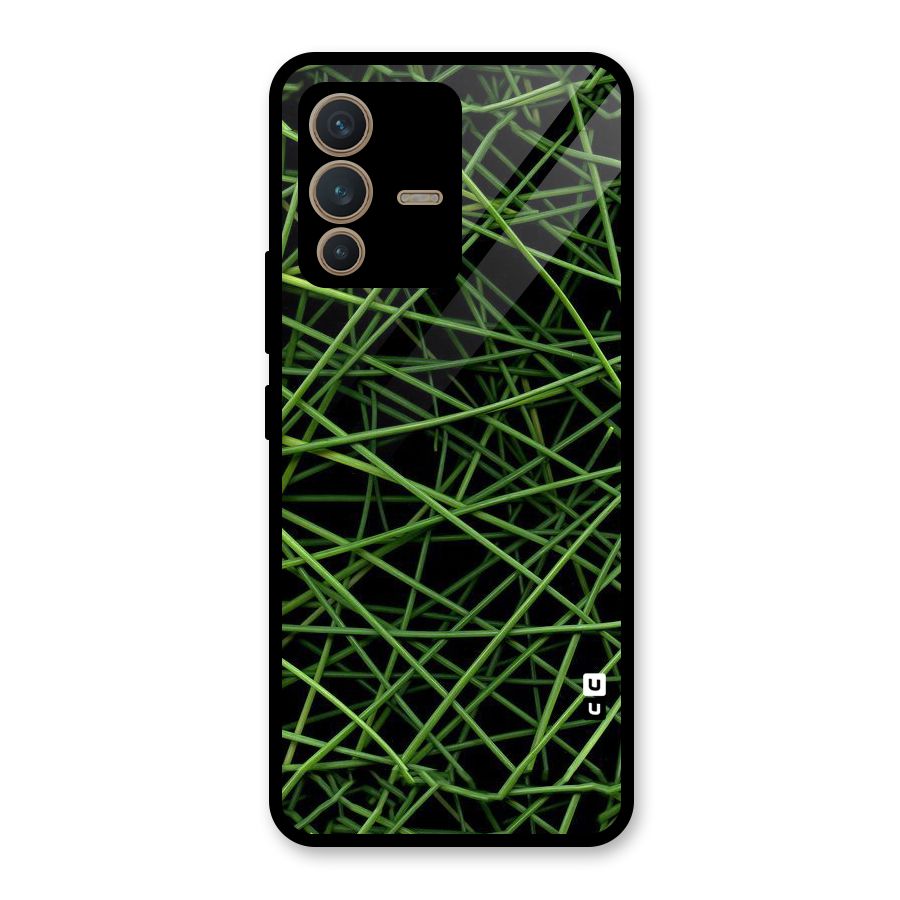 Green Lines Glass Back Case for Vivo V23 5G