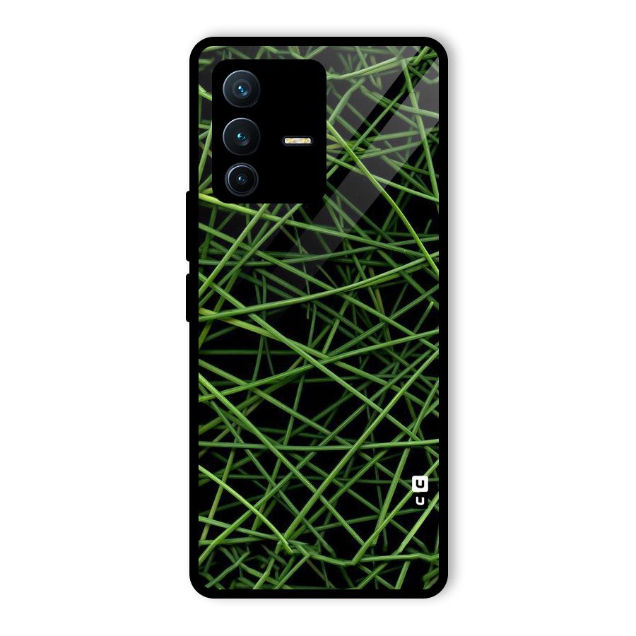 Green Lines Glass Back Case for Vivo V23 Pro