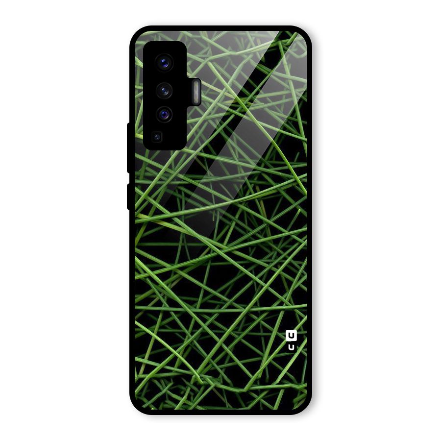 Green Lines Glass Back Case for Vivo X50