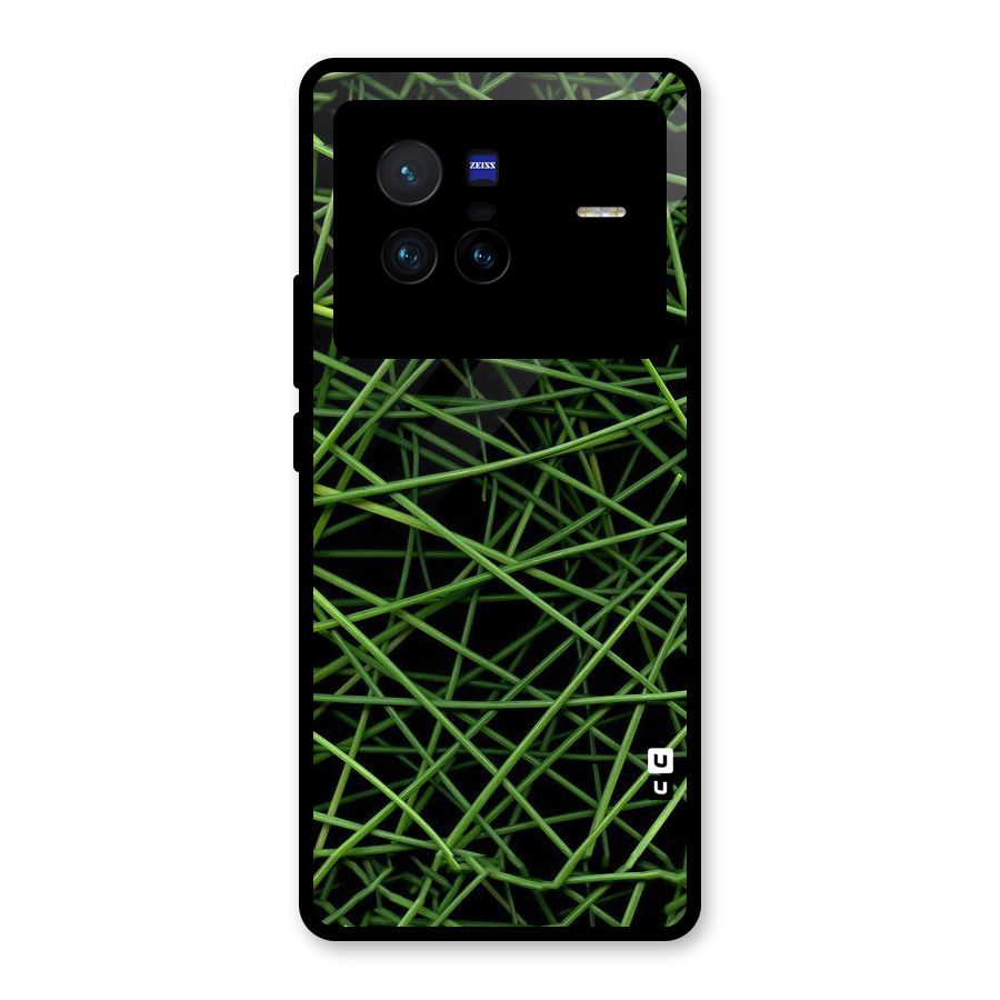 Green Lines Glass Back Case for Vivo X80