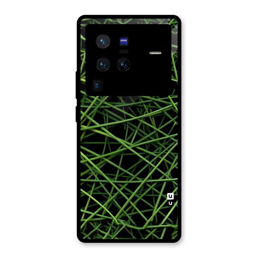 Green Lines Glass Back Case for Vivo X80 Pro