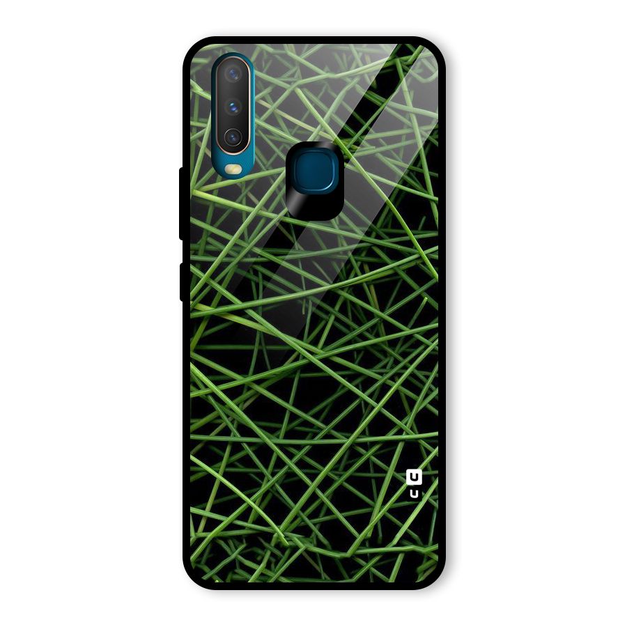 Green Lines Glass Back Case for Vivo Y12