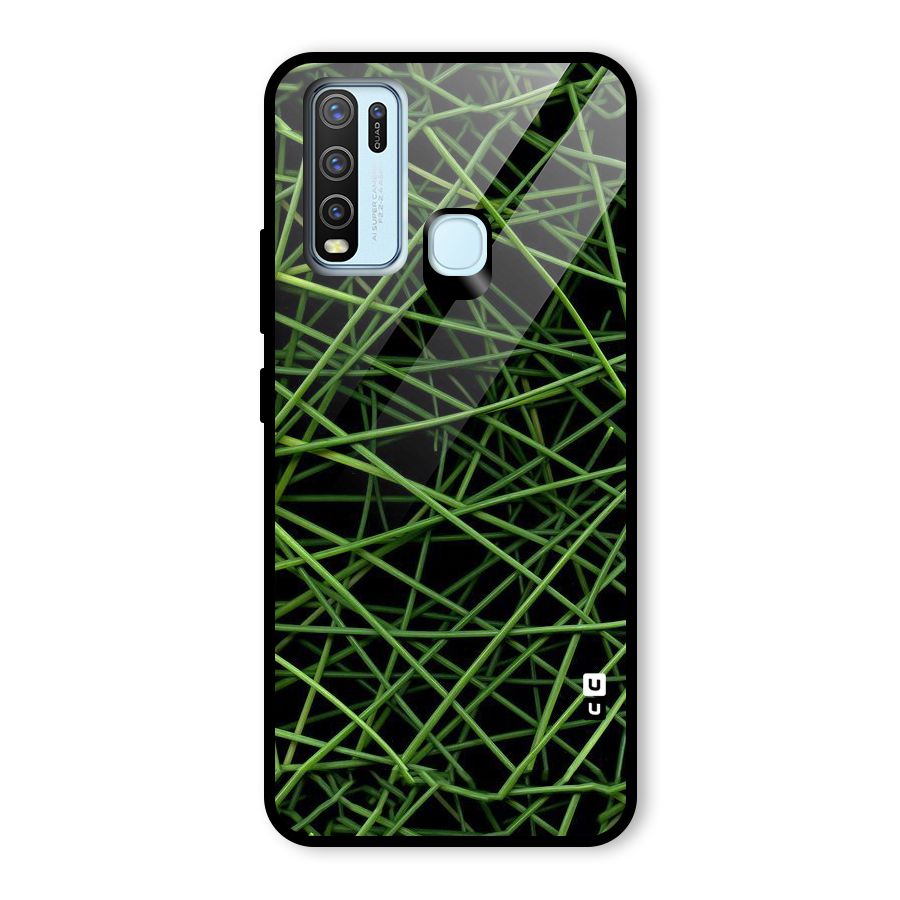 Green Lines Glass Back Case for Vivo Y30