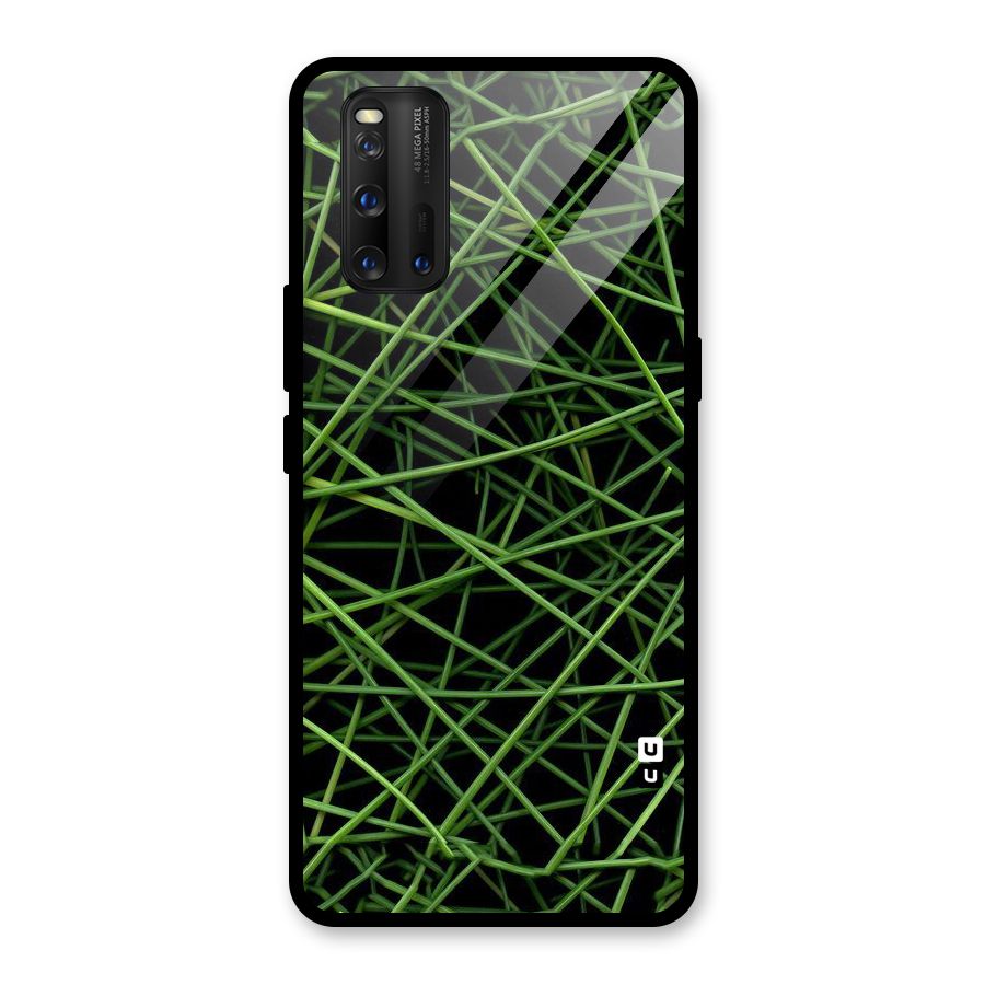 Green Lines Glass Back Case for Vivo iQOO 3