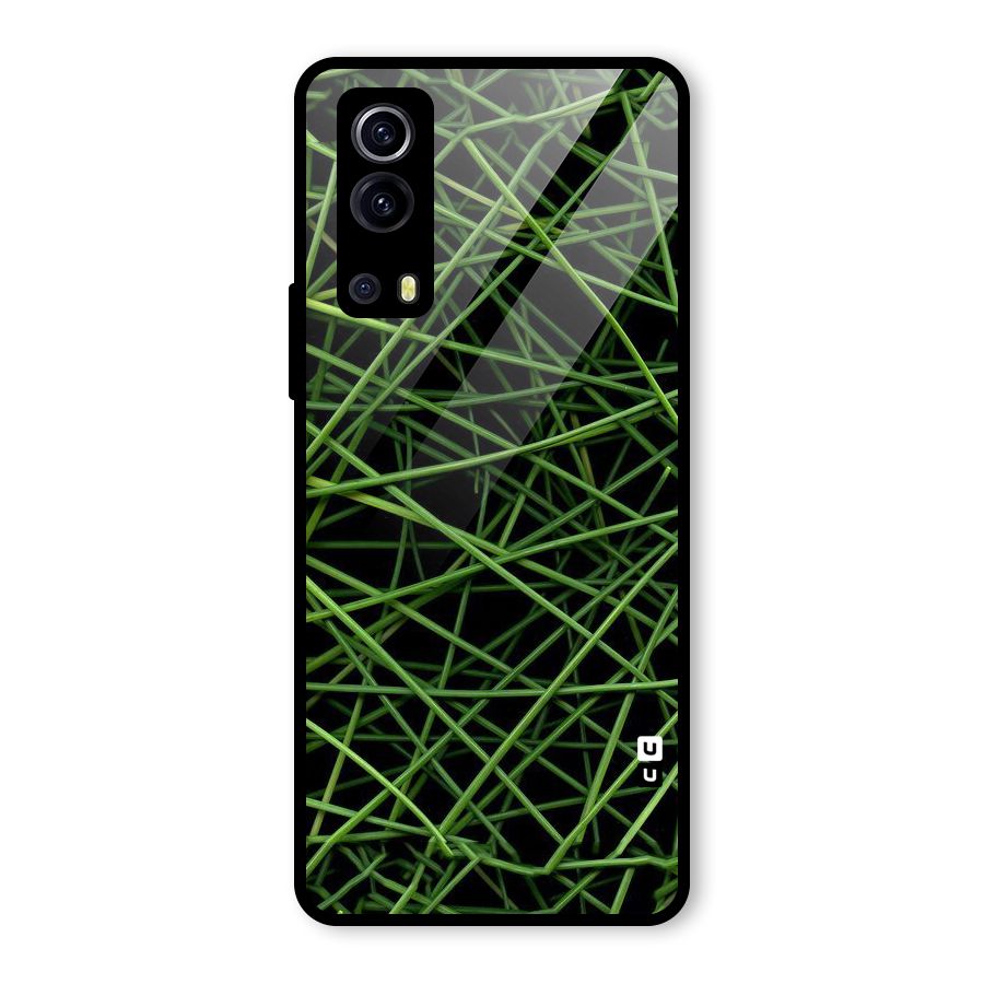 Green Lines Glass Back Case for Vivo iQOO Z3