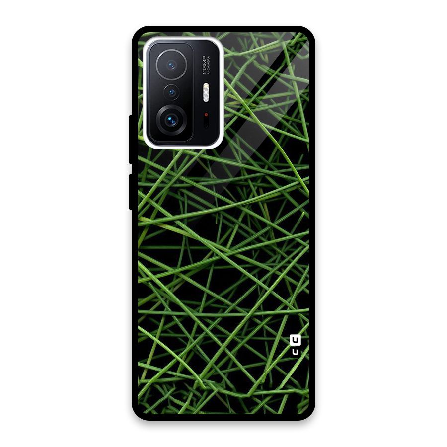 Green Lines Glass Back Case for Xiaomi 11T Pro