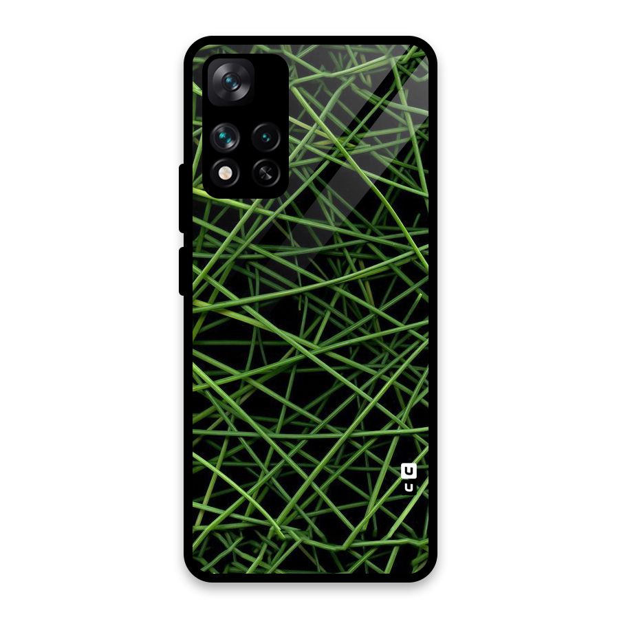 Green Lines Glass Back Case for Xiaomi 11i HyperCharge 5G