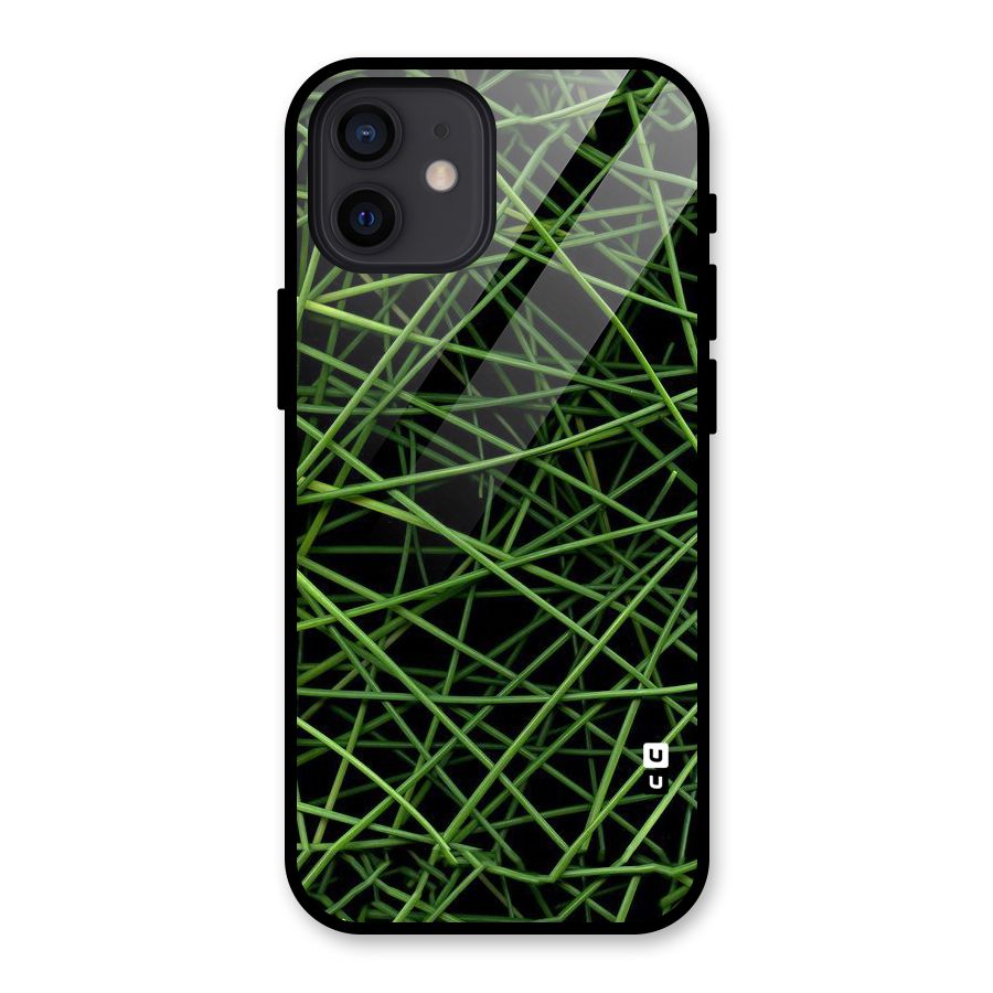 Green Lines Glass Back Case for iPhone 12