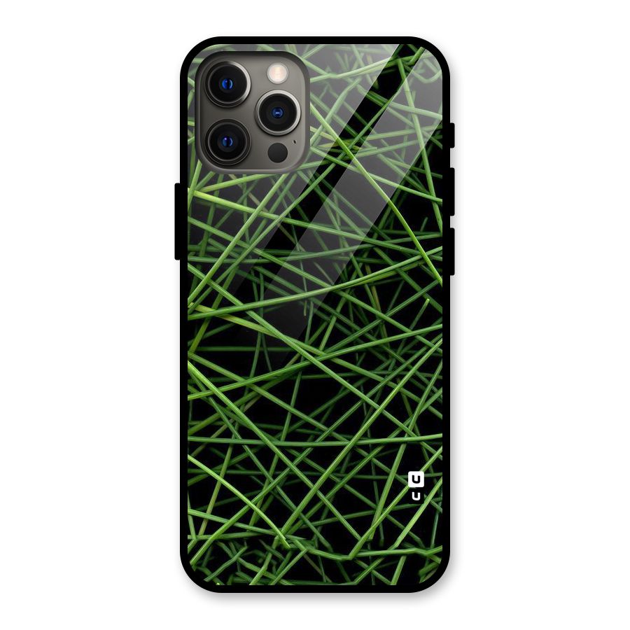 Green Lines Glass Back Case for iPhone 12 Pro Max