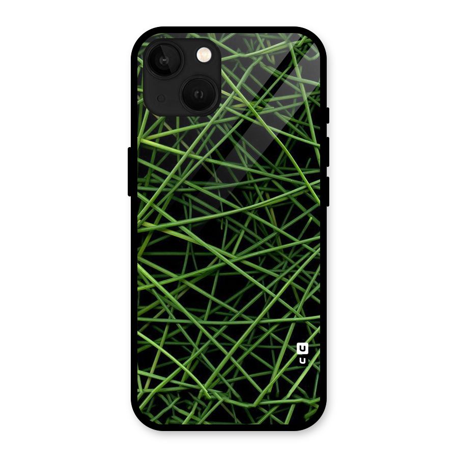 Green Lines Glass Back Case for iPhone 13