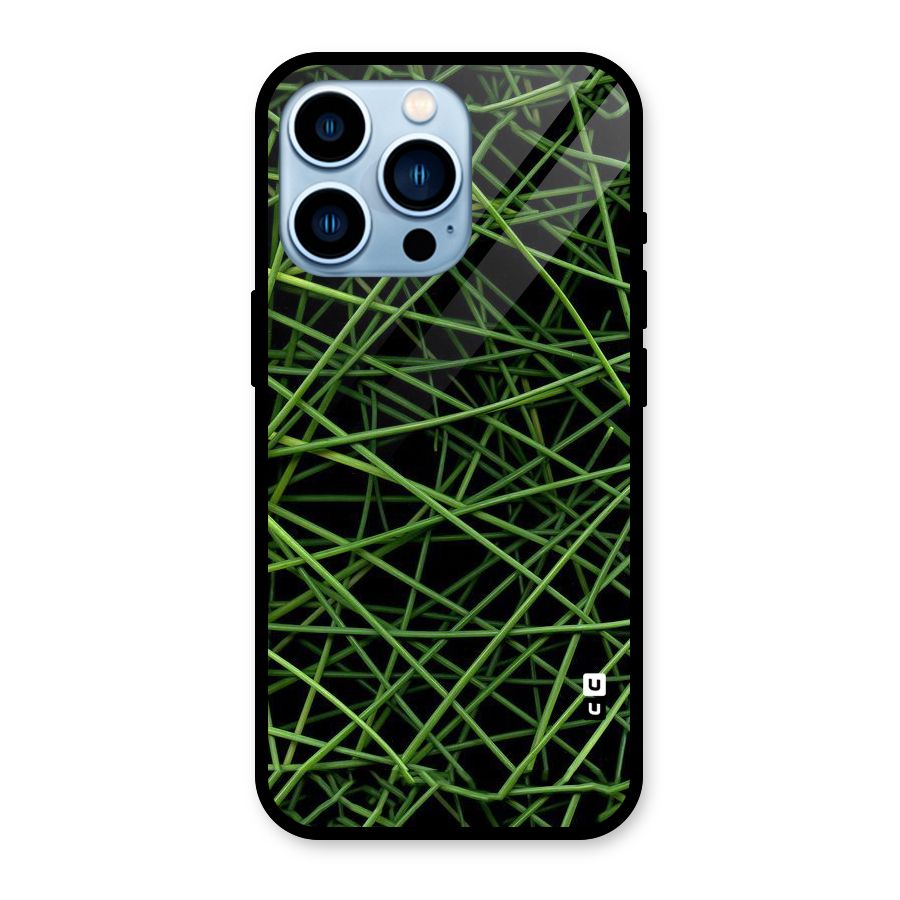 Green Lines Glass Back Case for iPhone 13 Pro