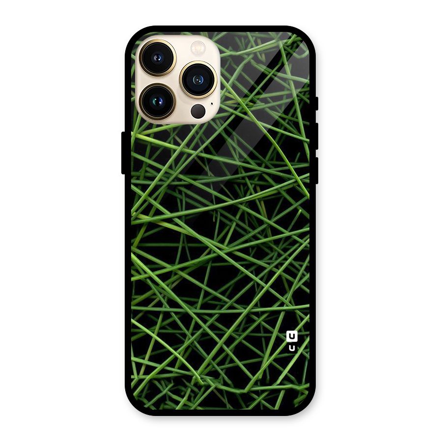 Green Lines Glass Back Case for iPhone 13 Pro Max