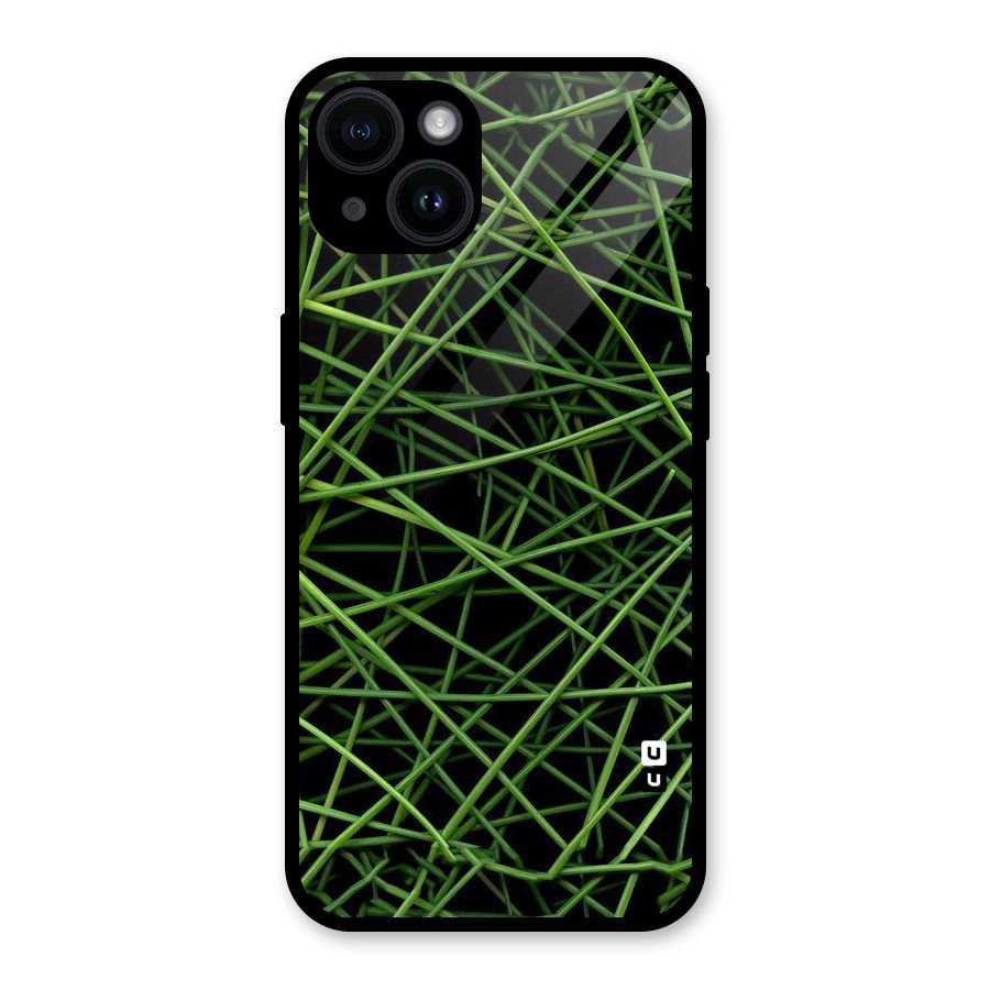 Green Lines Glass Back Case for iPhone 14