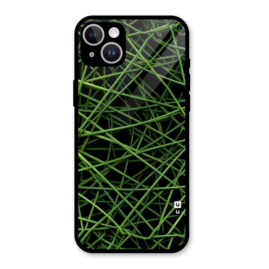Green Lines Glass Back Case for iPhone 14 Plus