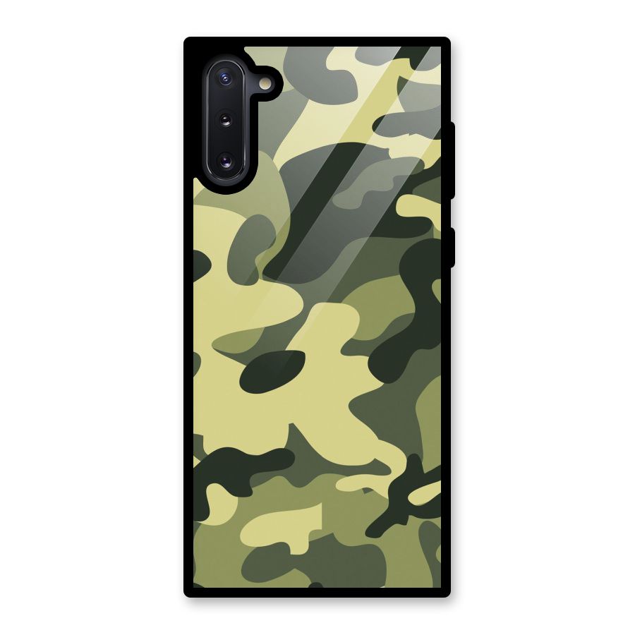 Green Military Pattern Glass Back Case for Galaxy Note 10