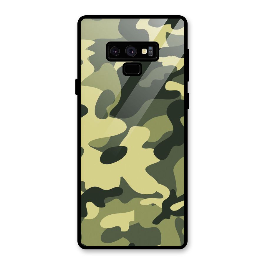 Green Military Pattern Glass Back Case for Galaxy Note 9