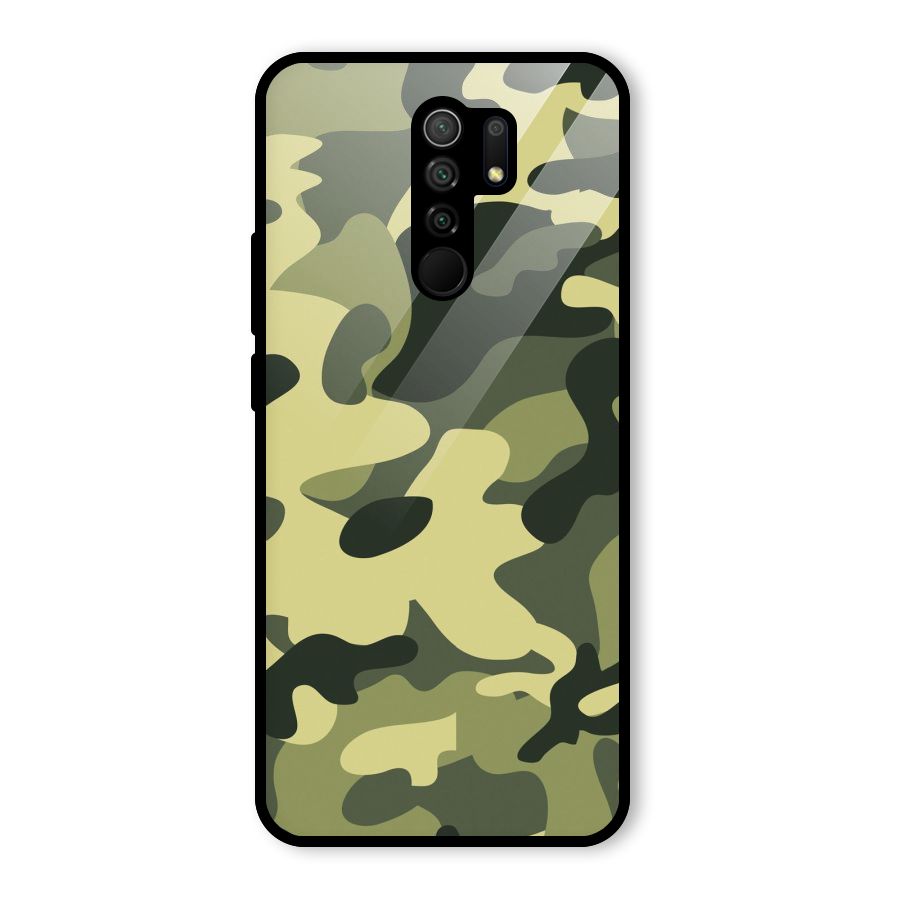 Green Military Pattern Glass Back Case for Poco M2