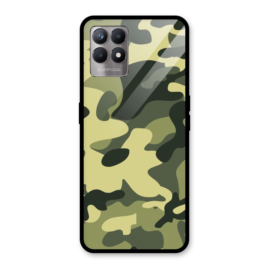 Green Military Pattern Glass Back Case for Realme Narzo 50