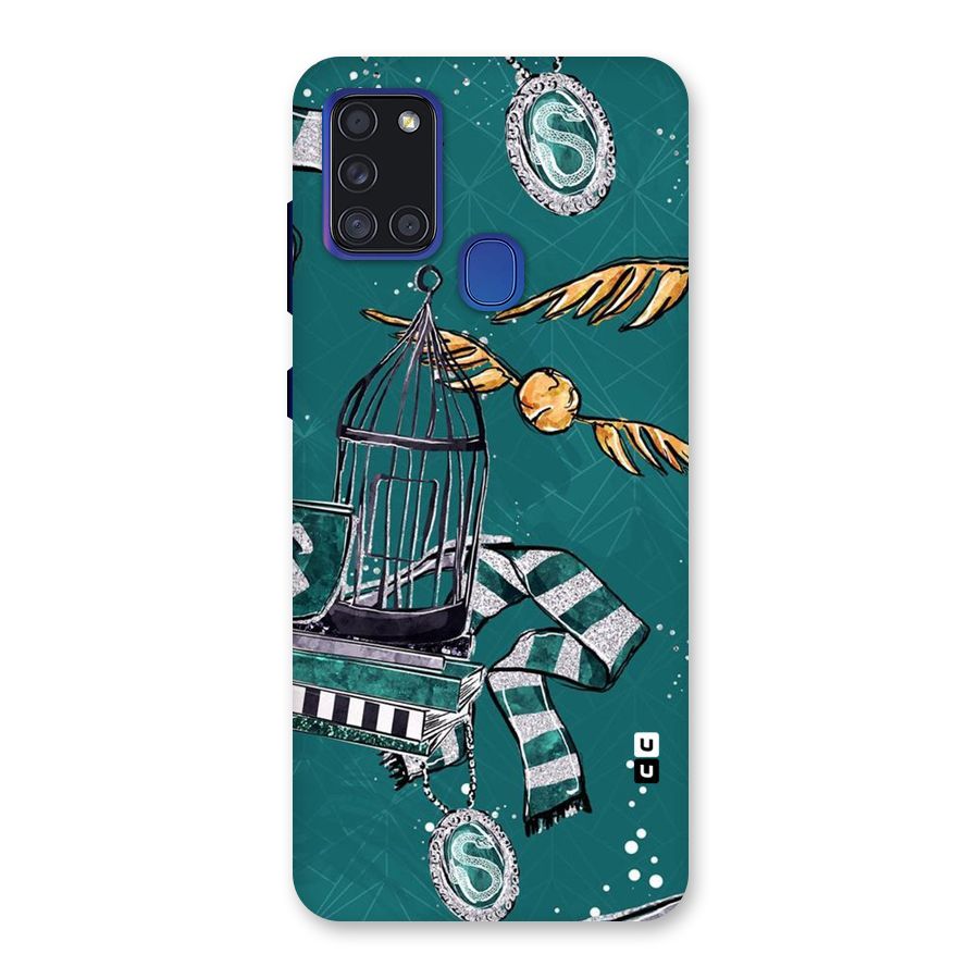 Green Scarf Back Case for Galaxy A21s