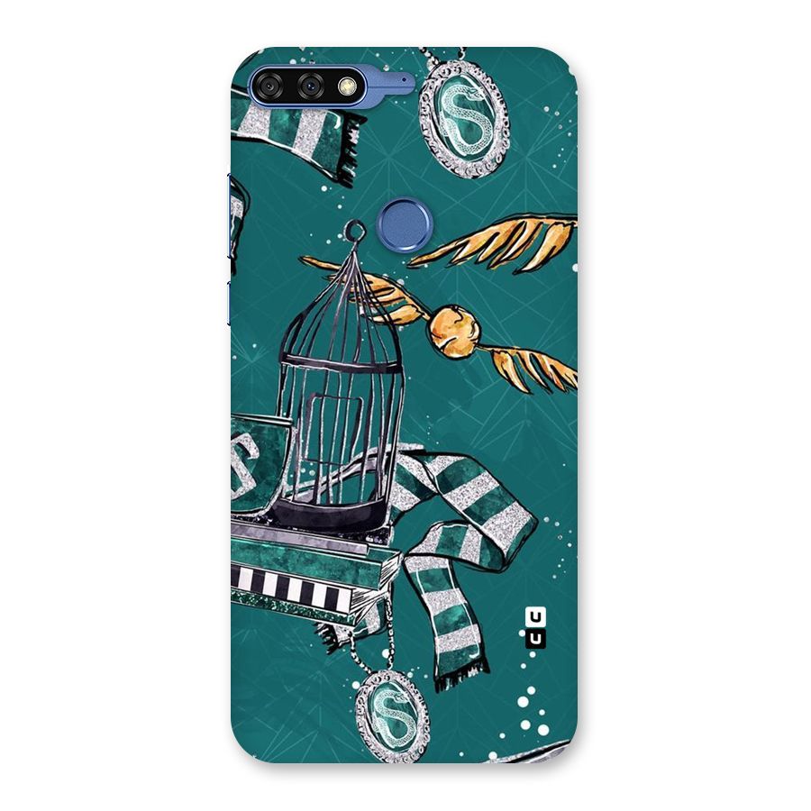 Green Scarf Back Case for Honor 7C