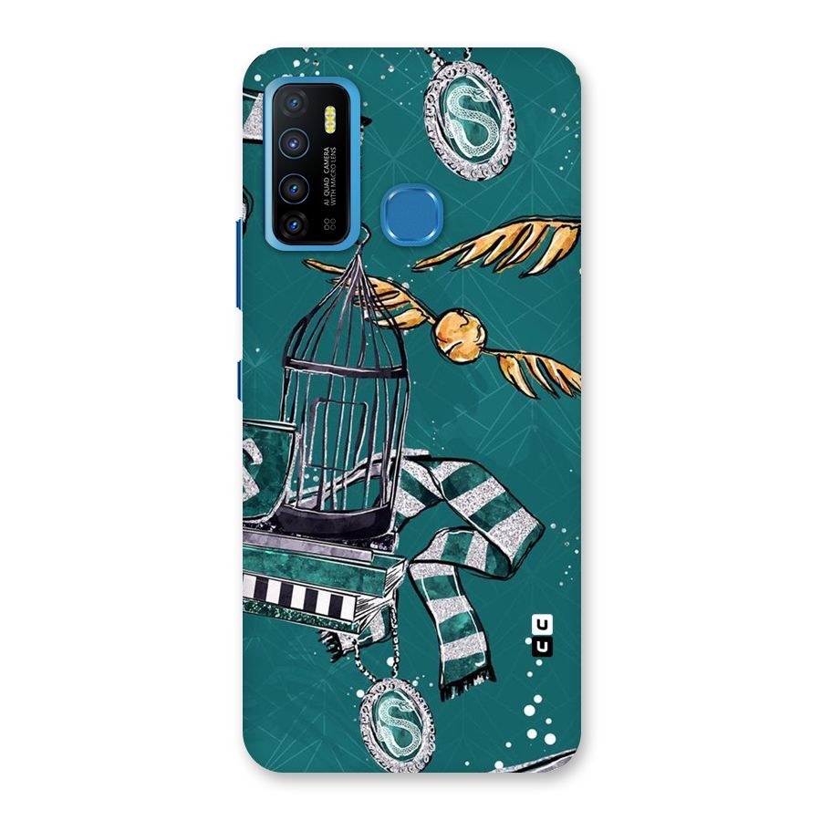 Green Scarf Back Case for Infinix Hot 9