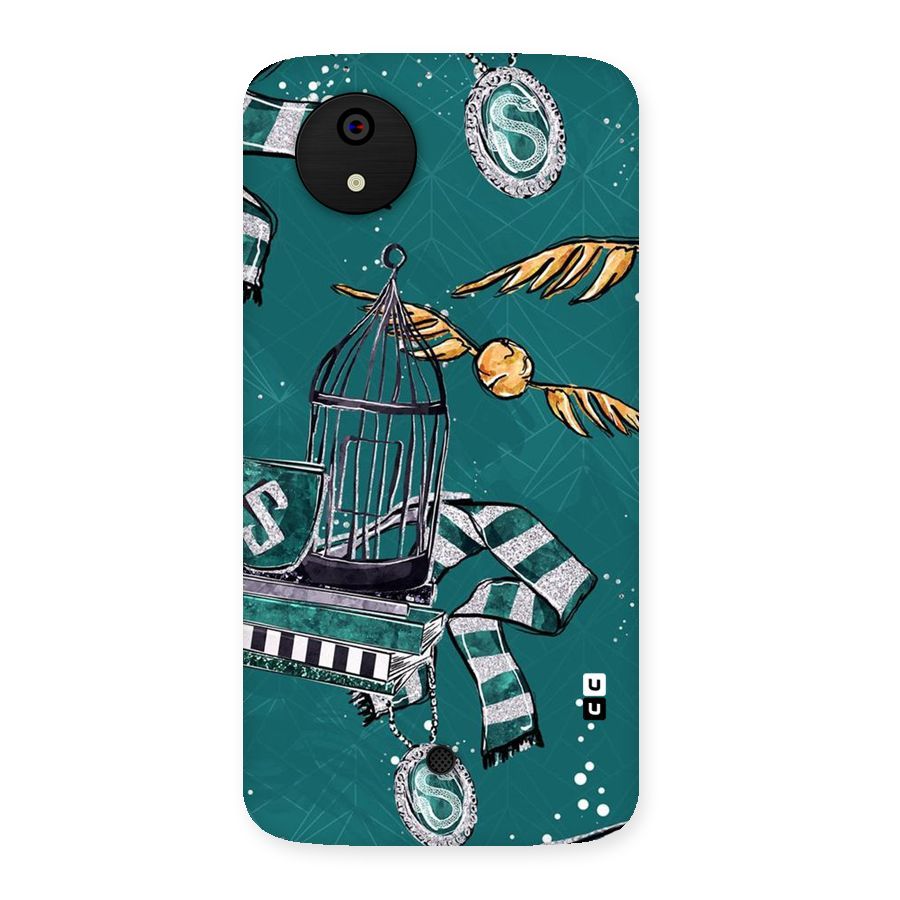 Green Scarf Back Case for Micromax Canvas A1
