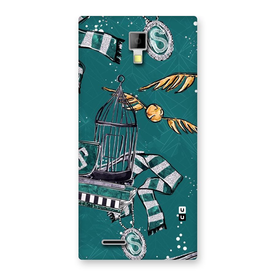 Green Scarf Back Case for Micromax Canvas Xpress A99