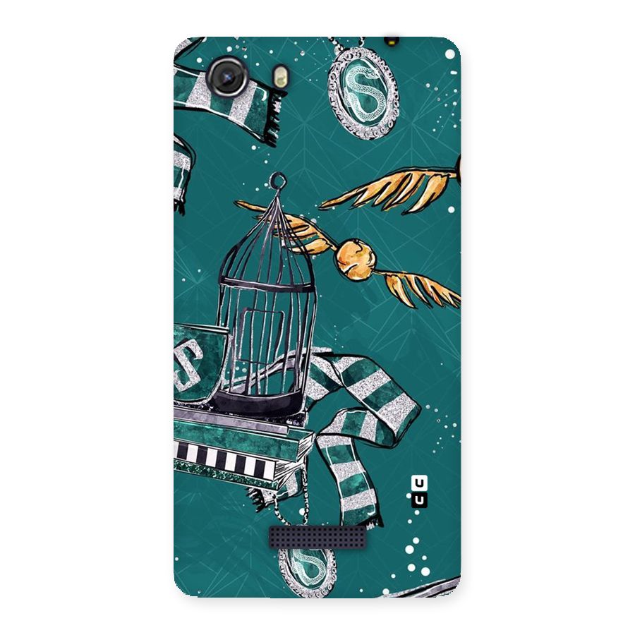 Green Scarf Back Case for Micromax Unite 3