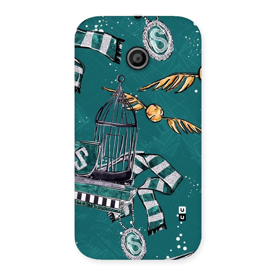 Green Scarf Back Case for Moto E