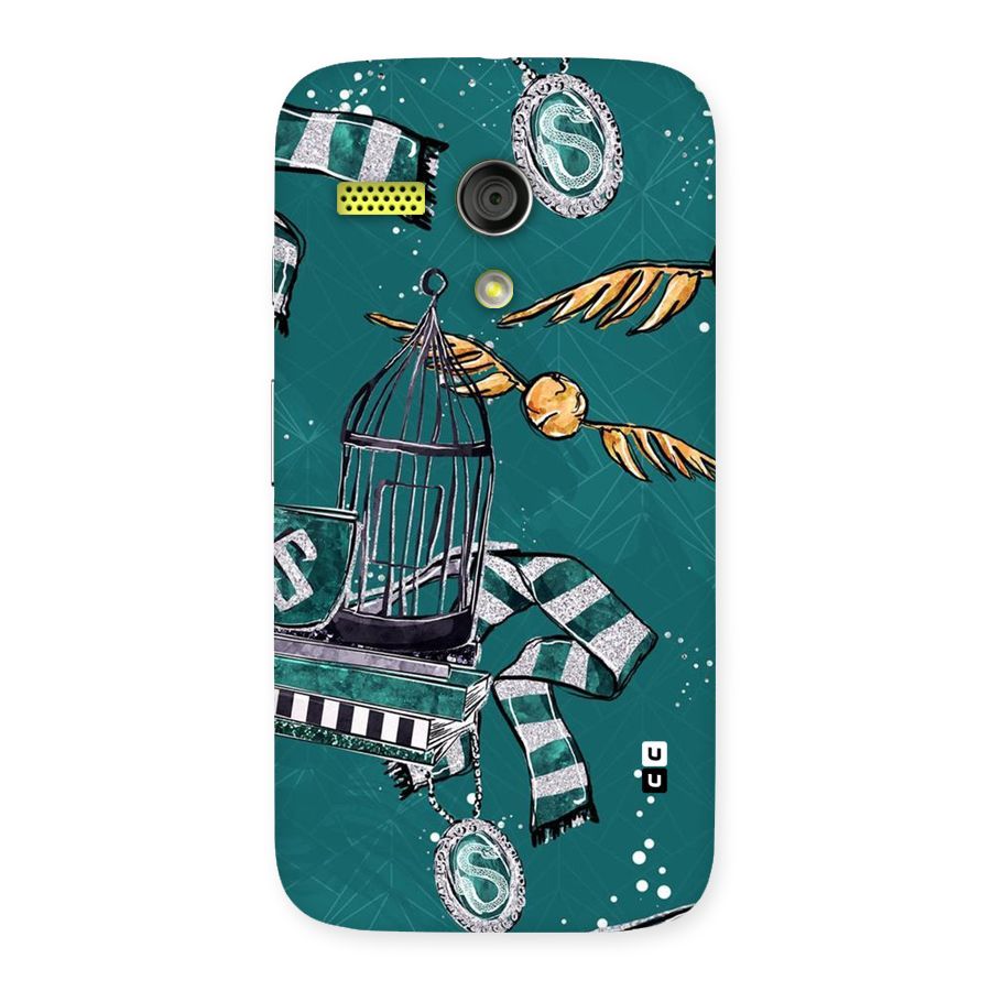 Green Scarf Back Case for Moto G