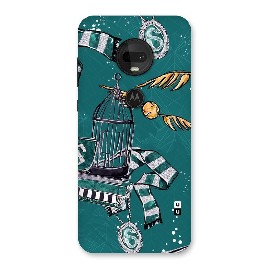 Green Scarf Back Case for Moto G7