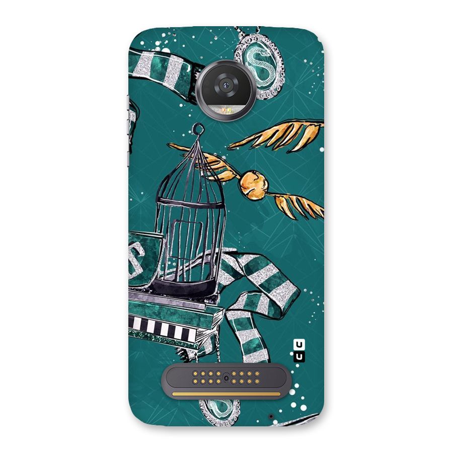 Green Scarf Back Case for Moto Z2 Play