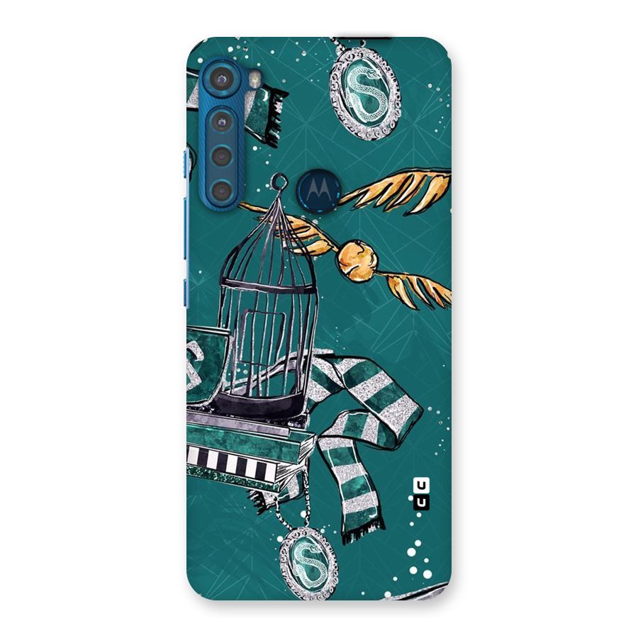 Green Scarf Back Case for Motorola One Fusion Plus