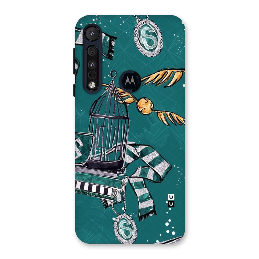 Green Scarf Back Case for Motorola One Macro