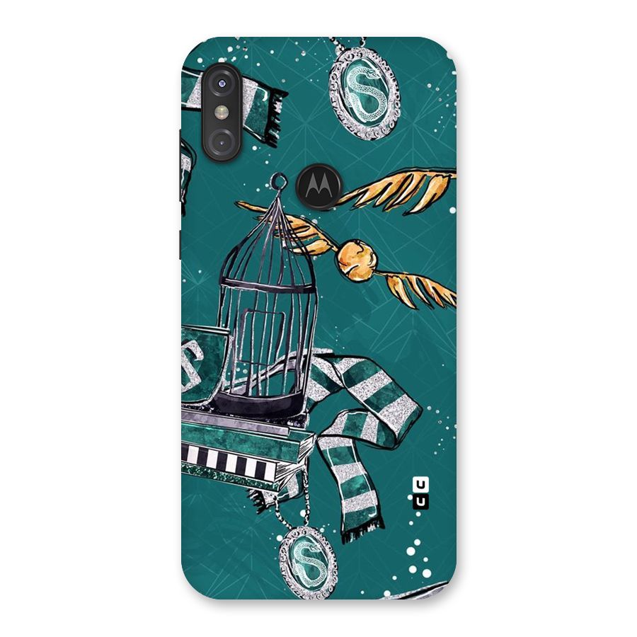 Green Scarf Back Case for Motorola One Power