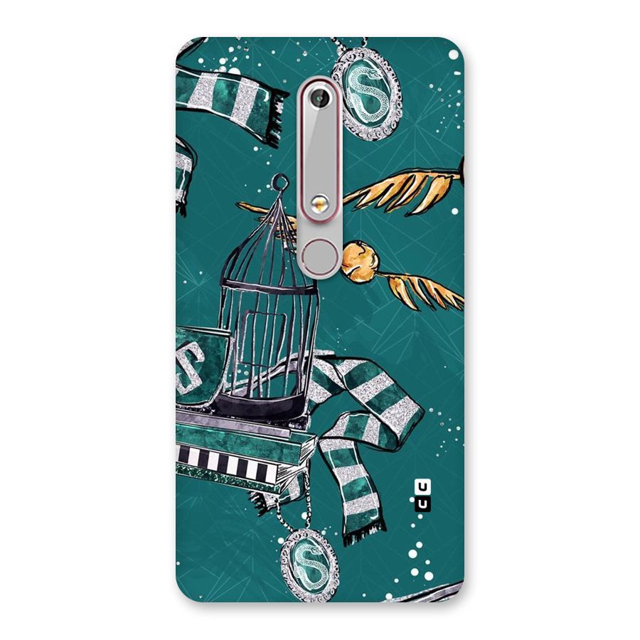 Green Scarf Back Case for Nokia 6.1