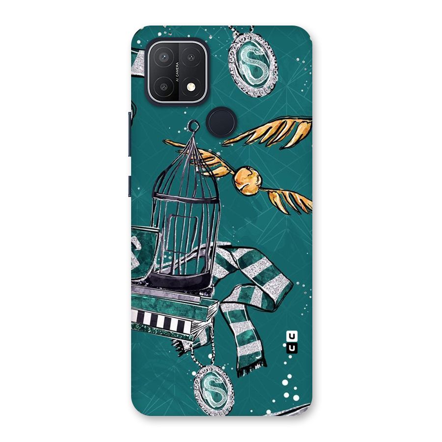 Green Scarf Back Case for Oppo A15
