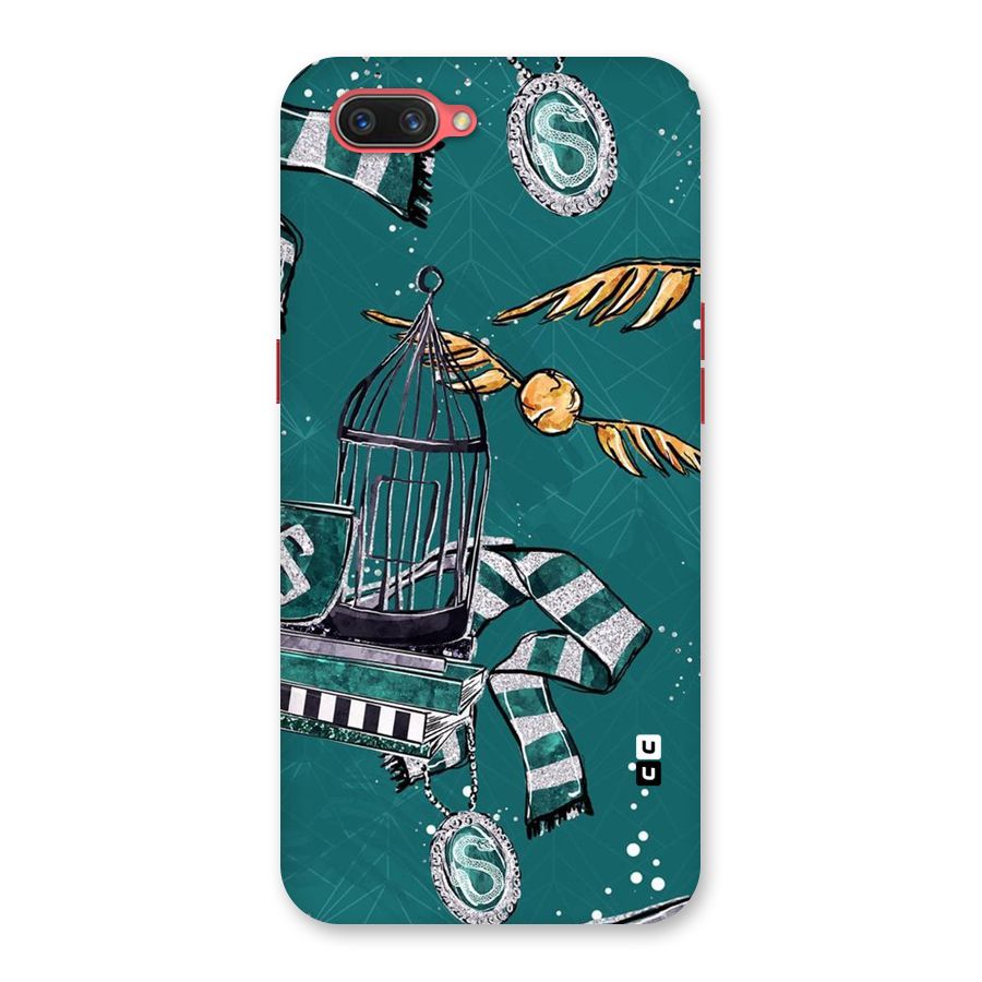 Green Scarf Back Case for Oppo A3s