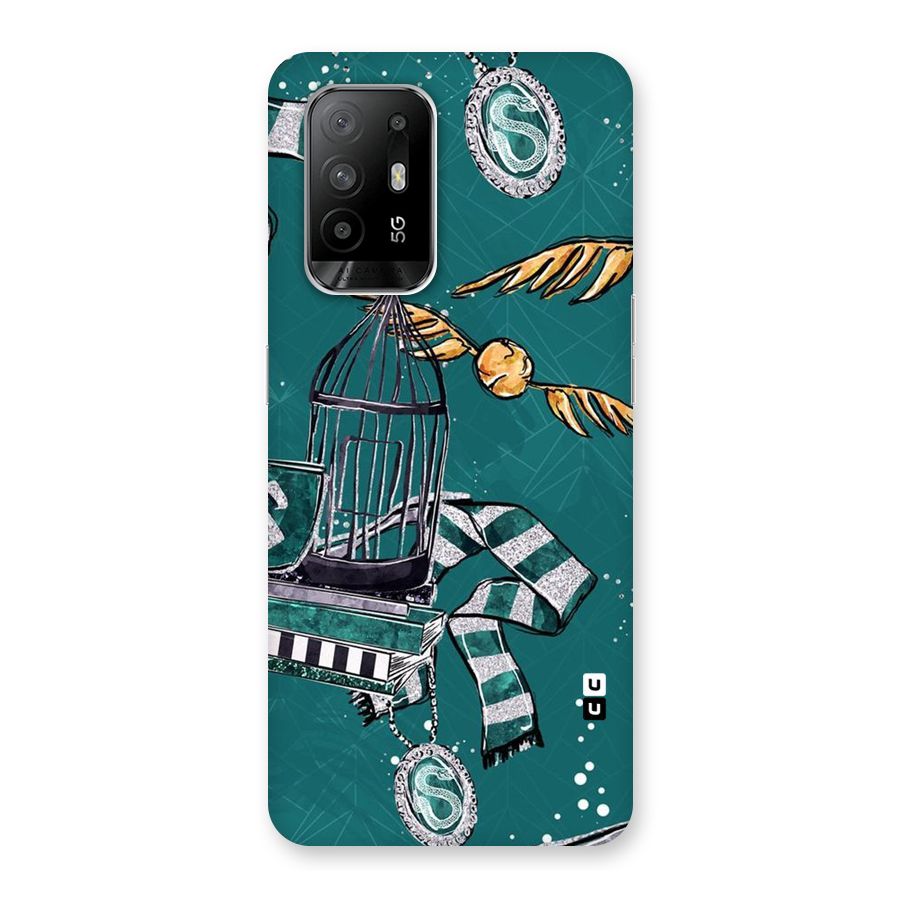 Green Scarf Back Case for Oppo F19 Pro Plus 5G