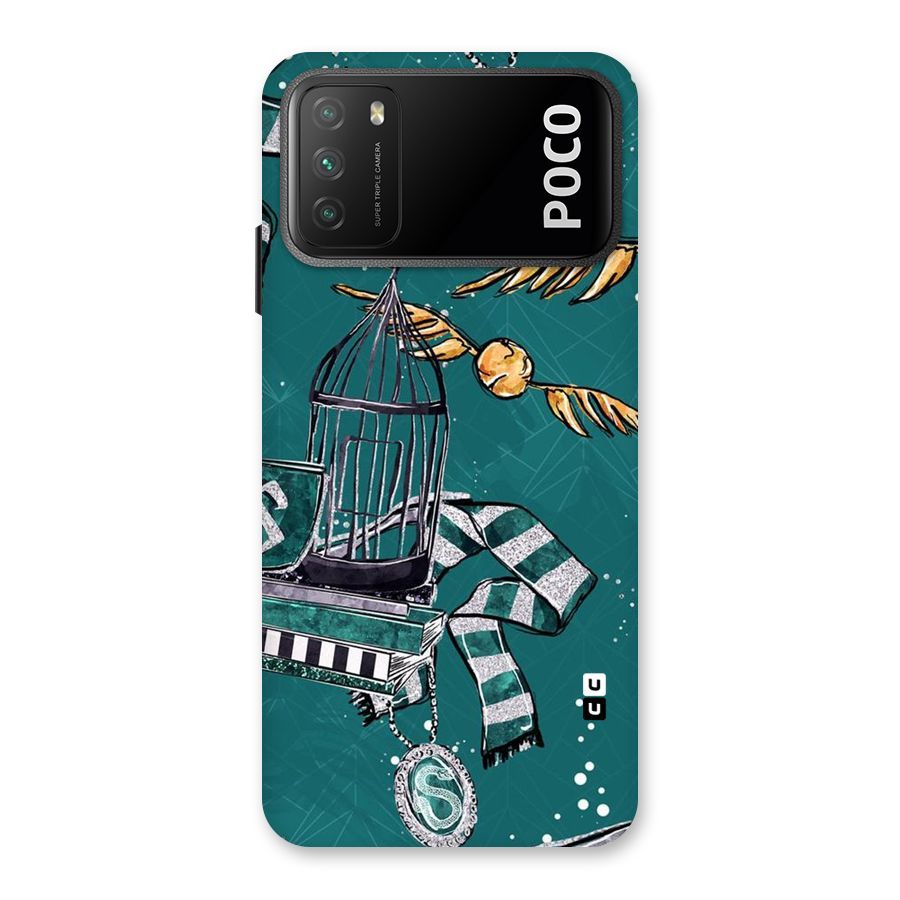 Green Scarf Back Case for Poco M3