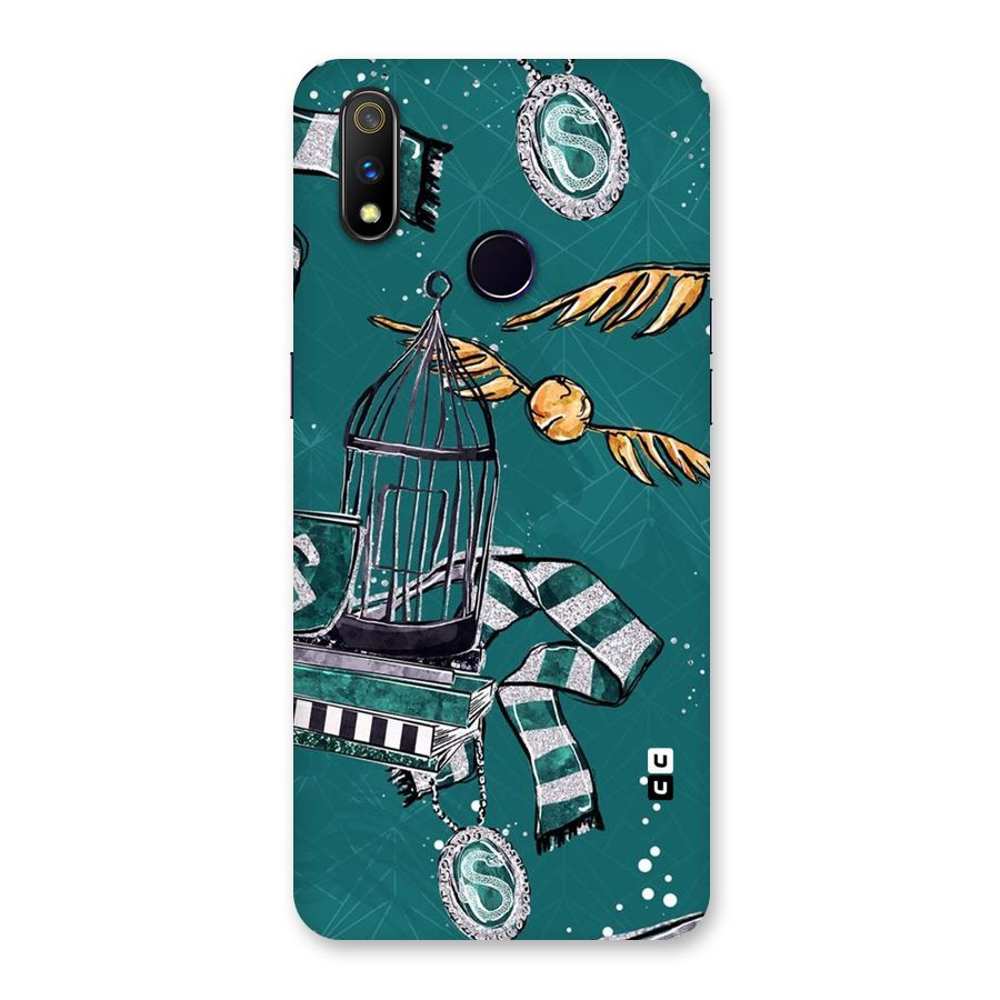 Green Scarf Back Case for Realme 3 Pro