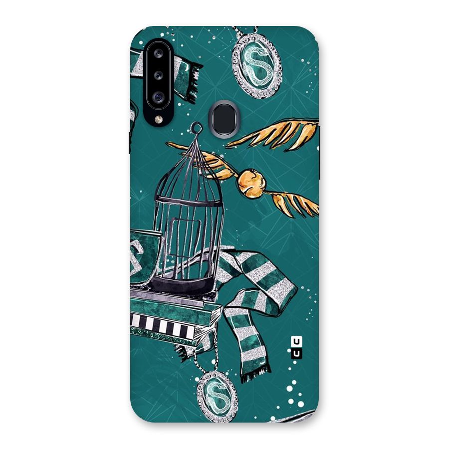 Green Scarf Back Case for Samsung Galaxy A20s