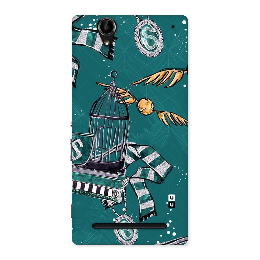 Green Scarf Back Case for Sony Xperia T2